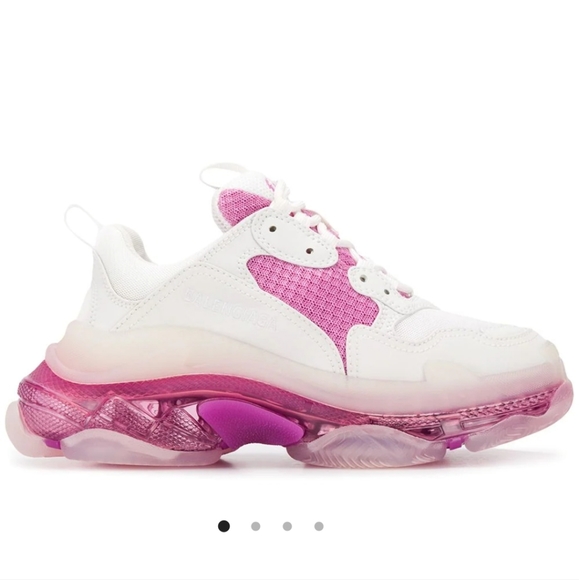 balenciaga white triple s clear sole sneakers